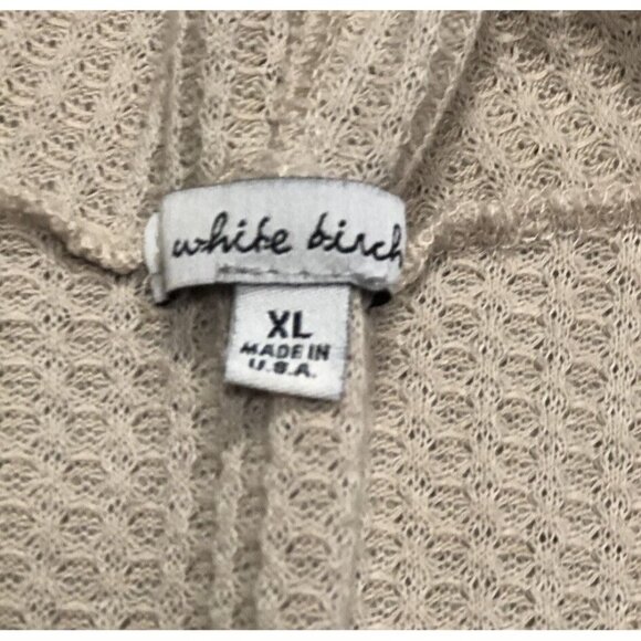 White Birch Women's Size XL Oatmeal‎ Cream Cardigan Sweater Button Up Hoodie USA - Picture 2 of 5